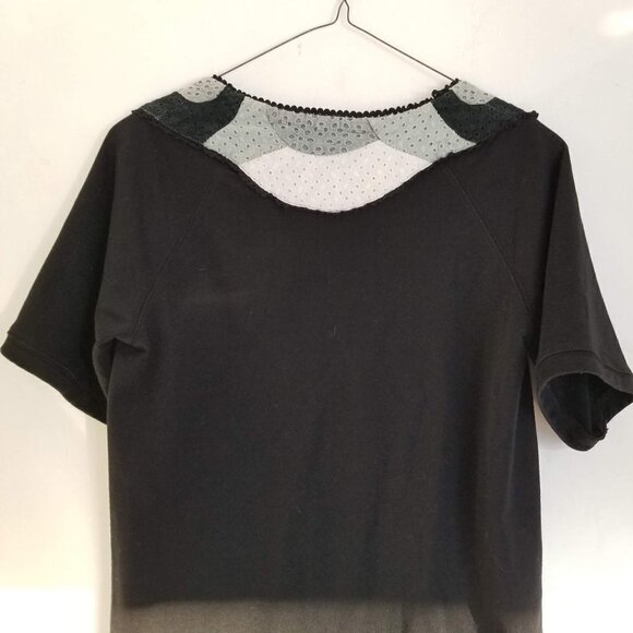 Lucca Short Sleeve Neckline Pattern Black Pullover Shift Dress Size Medium - Picture 4 of 5